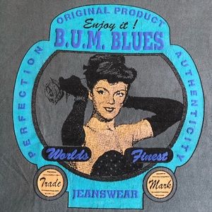 B.U.M. Equipment Vintage 80s Men Pinup Girl Tshirt